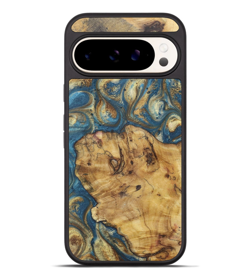 Pixel 9 Pro XL Wood+Resin Phone Case - Darla (Teal & Gold, 718962)