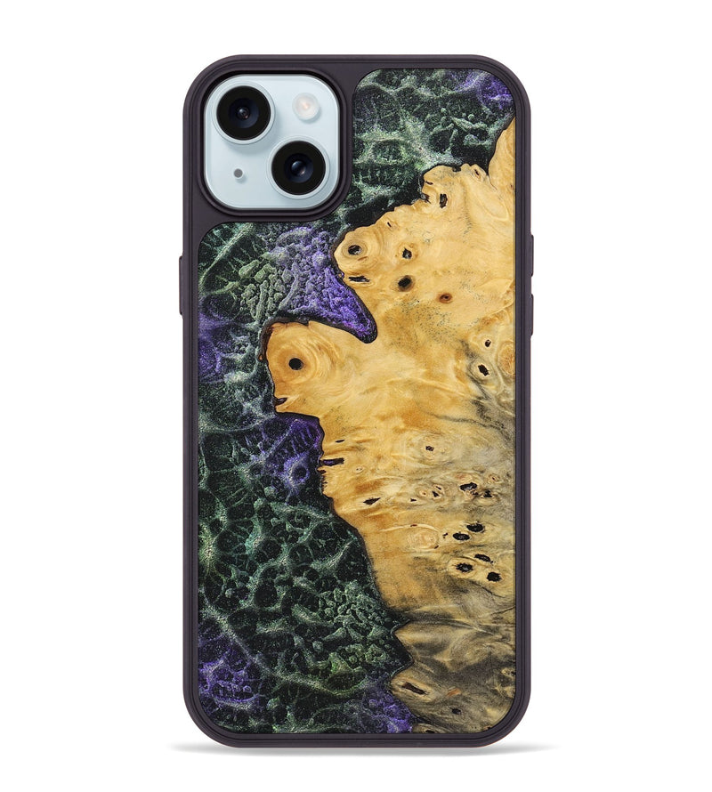 iPhone 15 Plus Wood+Resin Phone Case - Roxanne (Static, 719028)