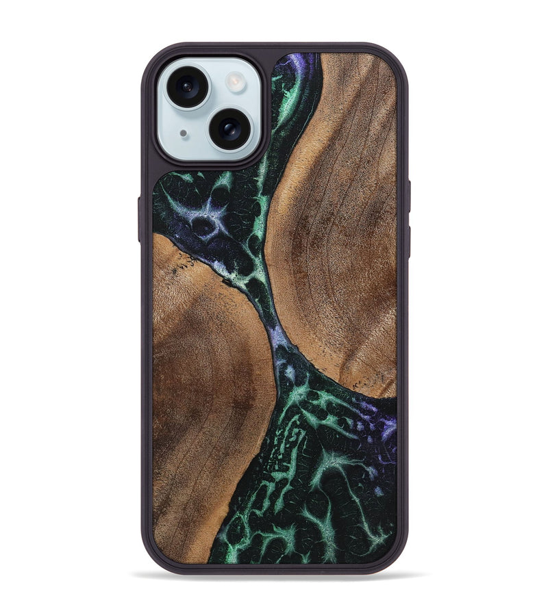 iPhone 15 Plus Wood+Resin Phone Case - Bessie (Static, 719056)