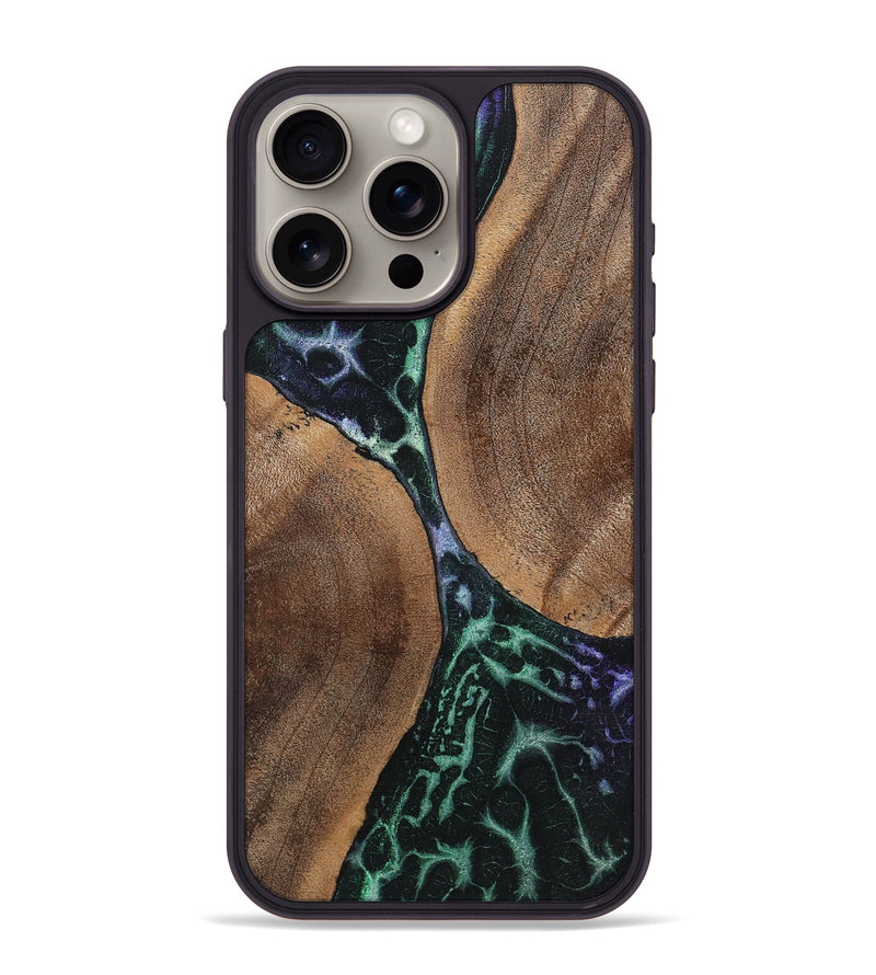 iPhone 15 Pro Max Wood+Resin Phone Case - Bessie (Static, 719056)