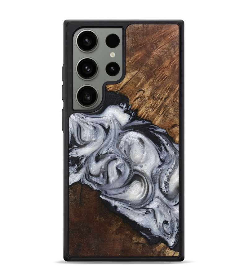 Galaxy S24 Ultra Wood+Resin Phone Case - Royalty (Black & White, 719081)