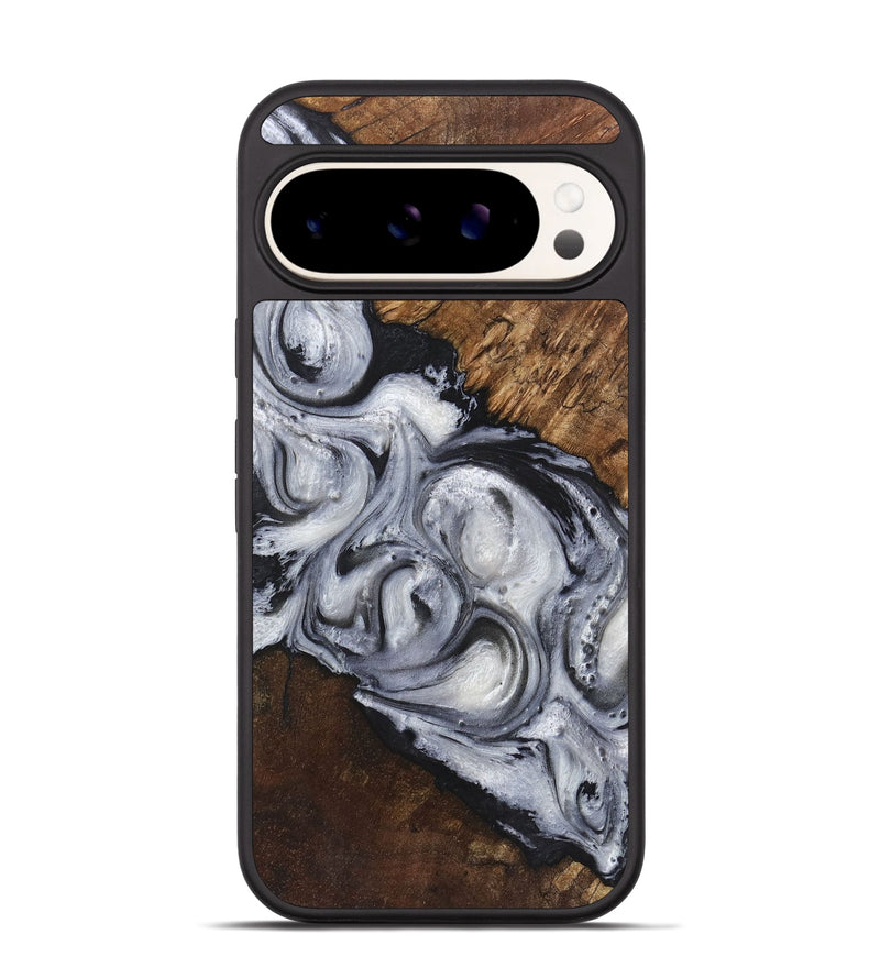 Pixel 9 Pro Wood+Resin Phone Case - Royalty (Black & White, 719081)