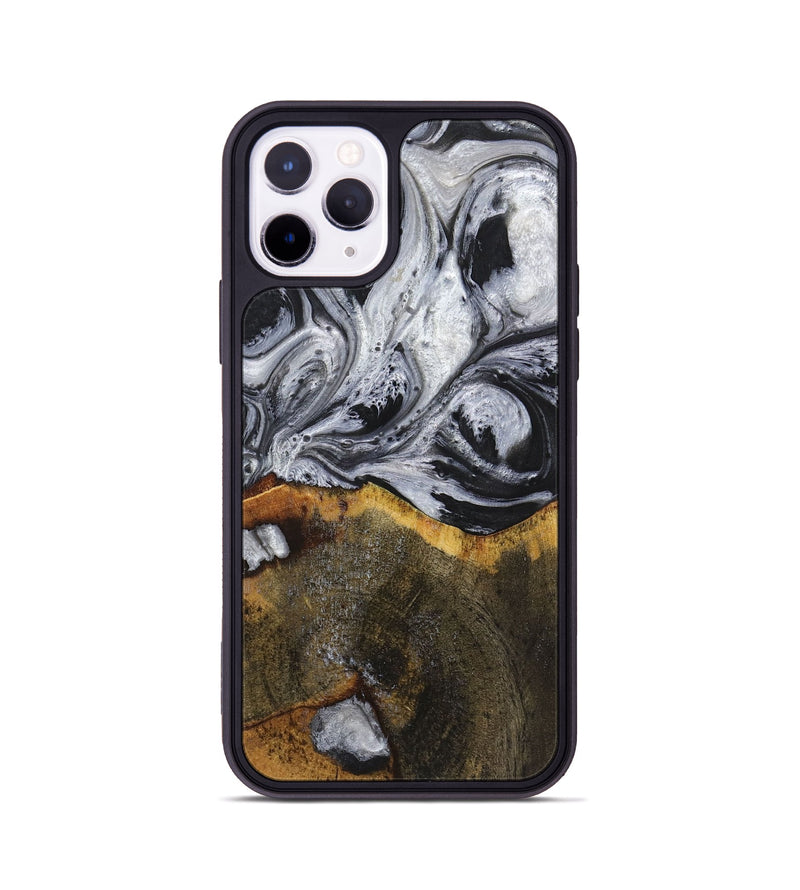 iPhone 11 Pro Wood+Resin Phone Case - Therese (Black & White, 719082)