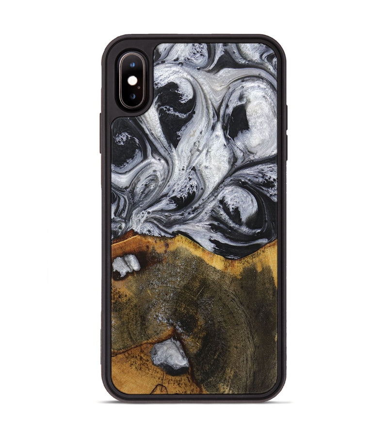 iPhone Xs Max Wood+Resin Phone Case - Therese (Black & White, 719082)