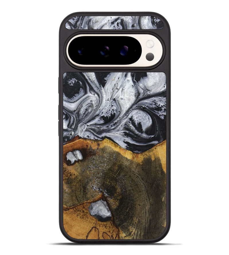 Pixel 9 Pro XL Wood+Resin Phone Case - Therese (Black & White, 719082)