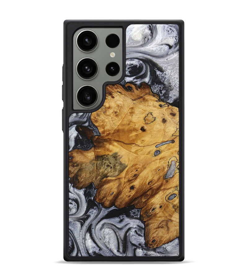 Galaxy S24 Ultra Wood+Resin Phone Case - Tim (Black & White, 719084)