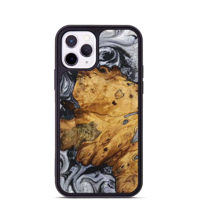 iPhone 11 Pro Wood+Resin Phone Case - Tim (Black & White, 719084)