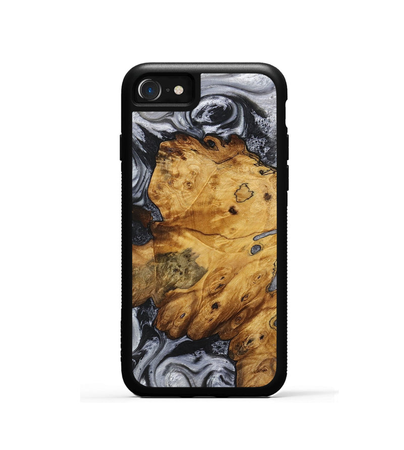 iPhone SE Wood+Resin Phone Case - Tim (Black & White, 719084)