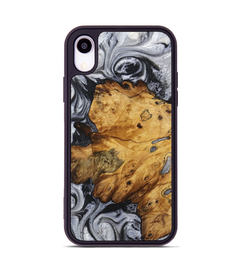 iPhone Xr Wood+Resin Phone Case - Tim (Black & White, 719084)