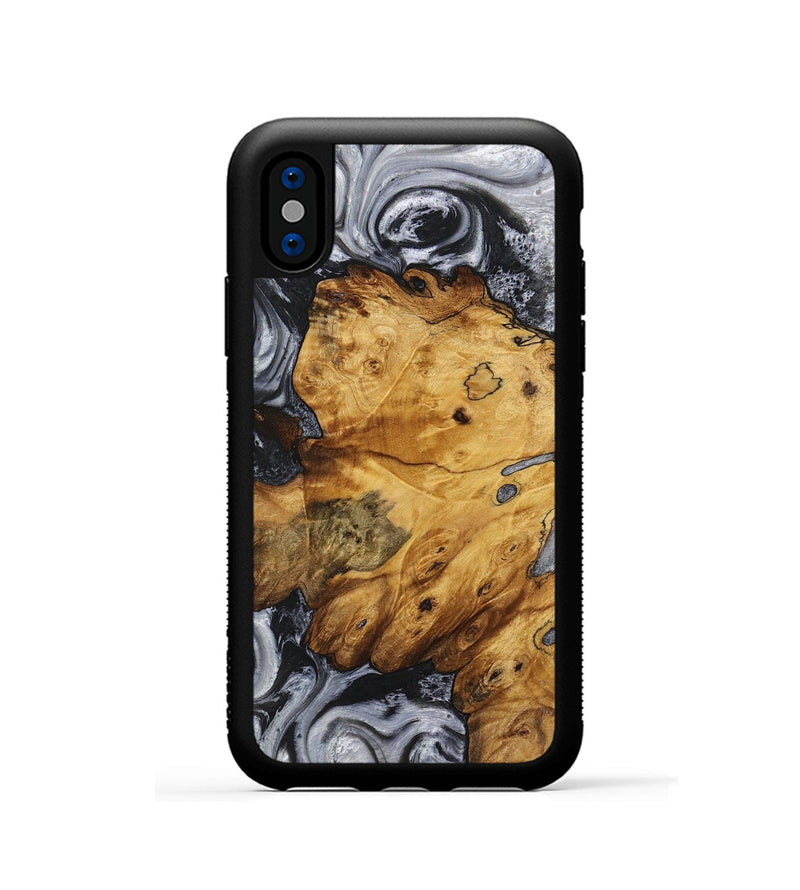 iPhone Xs Wood+Resin Phone Case - Tim (Black & White, 719084)