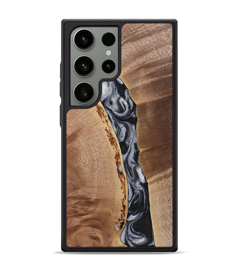 Galaxy S24 Ultra Wood+Resin Phone Case - Elisabeth (Black & White, 719085)