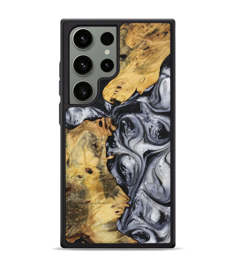 Galaxy S24 Ultra Wood+Resin Phone Case - Nehemiah (Black & White, 719086)