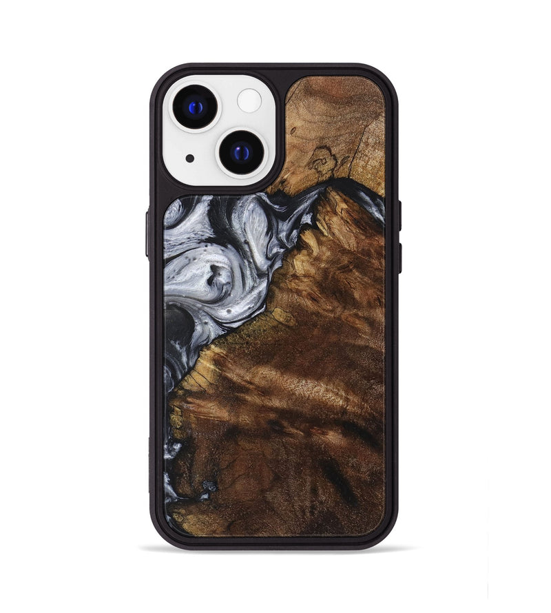 iPhone 13 Wood+Resin Phone Case - Londyn (Black & White, 719088)