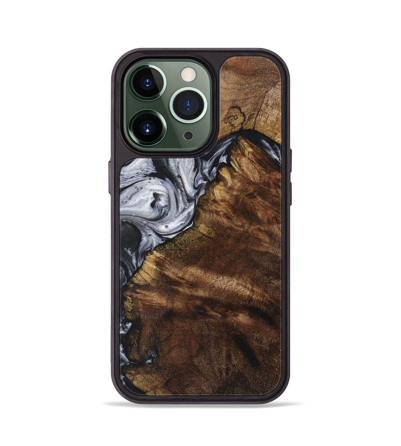 iPhone 13 Pro Wood+Resin Phone Case - Londyn (Black & White, 719088)