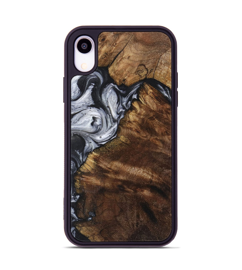 iPhone Xr Wood+Resin Phone Case - Londyn (Black & White, 719088)