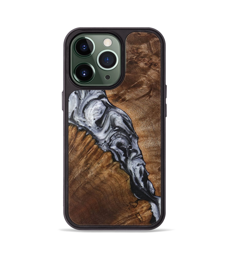 iPhone 13 Pro Wood+Resin Phone Case - Elsa (Black & White, 719089)