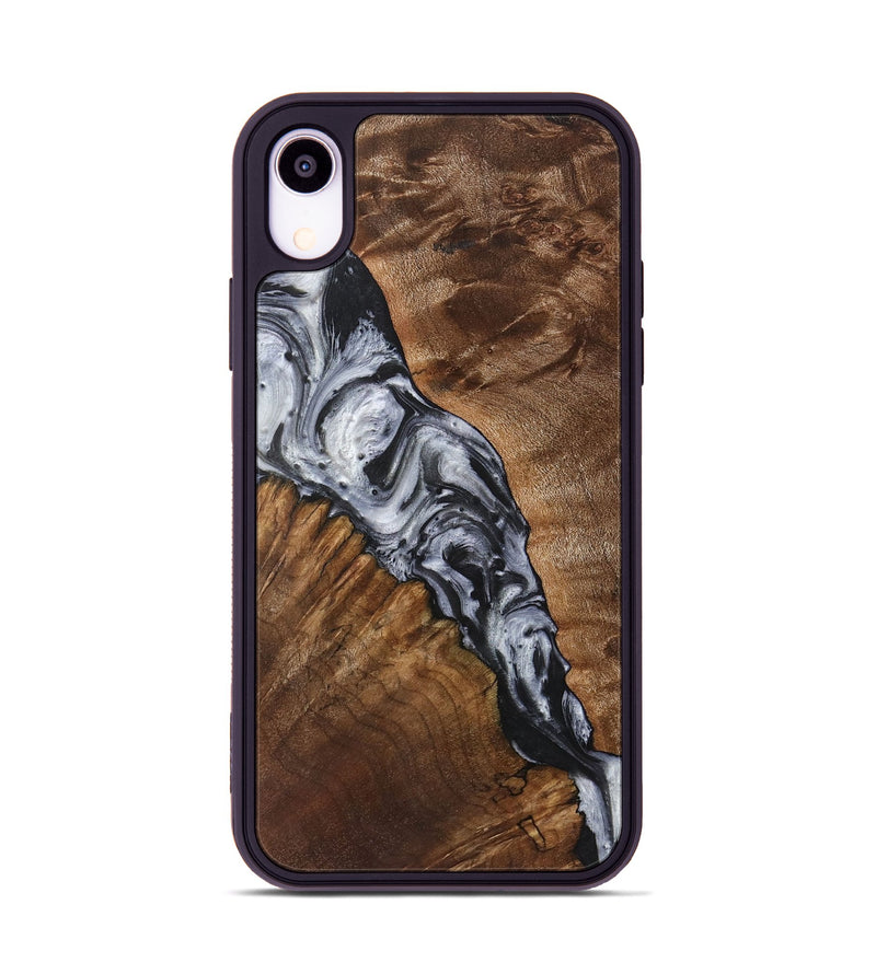 iPhone Xr Wood+Resin Phone Case - Elsa (Black & White, 719089)