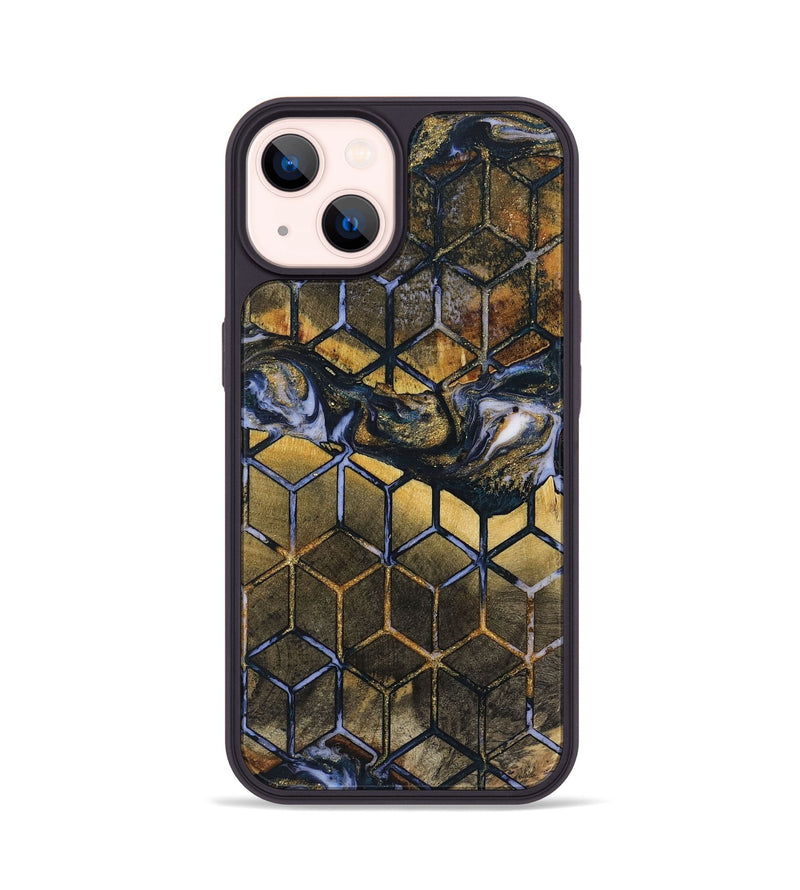 iPhone 14 Wood+Resin Phone Case - Wren (Pattern, 719095)