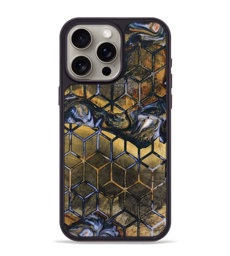 iPhone 15 Pro Max Wood+Resin Phone Case - Wren (Pattern, 719095)