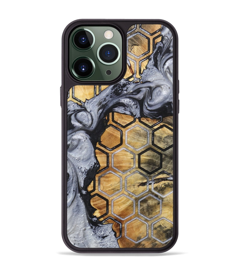 iPhone 13 Pro Max Wood+Resin Phone Case - Deja (Pattern, 719097)