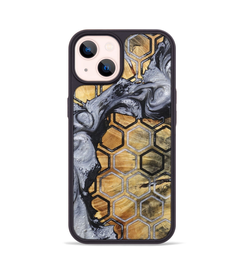 iPhone 14 Wood+Resin Phone Case - Deja (Pattern, 719097)