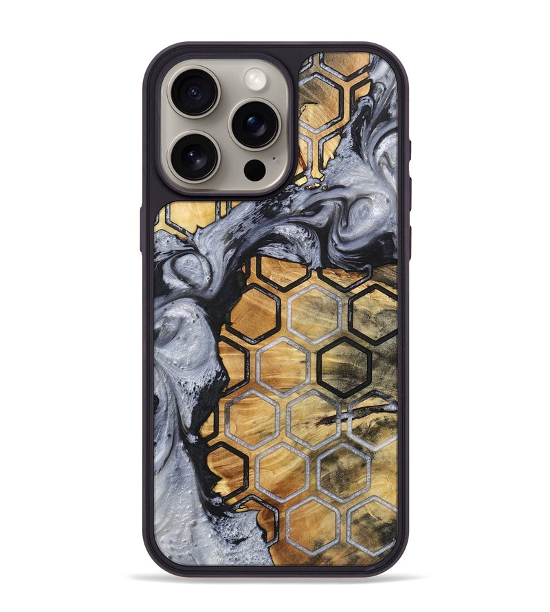 iPhone 15 Pro Max Wood+Resin Phone Case - Deja (Pattern, 719097)