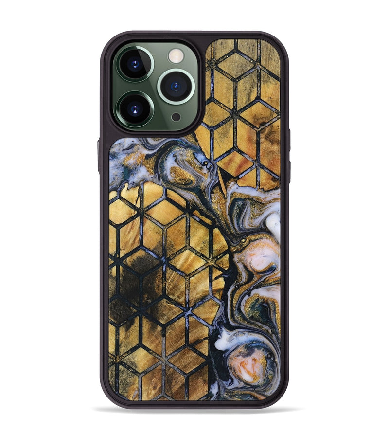 iPhone 13 Pro Max Wood+Resin Phone Case - Gabrielle (Pattern, 719099)