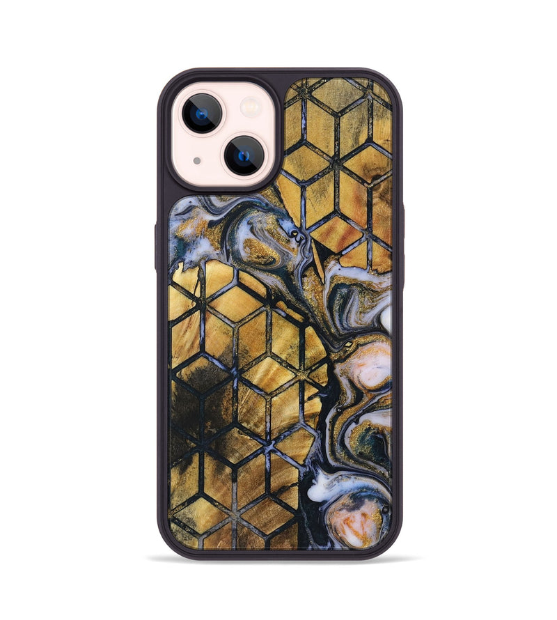 iPhone 14 Wood+Resin Phone Case - Gabrielle (Pattern, 719099)