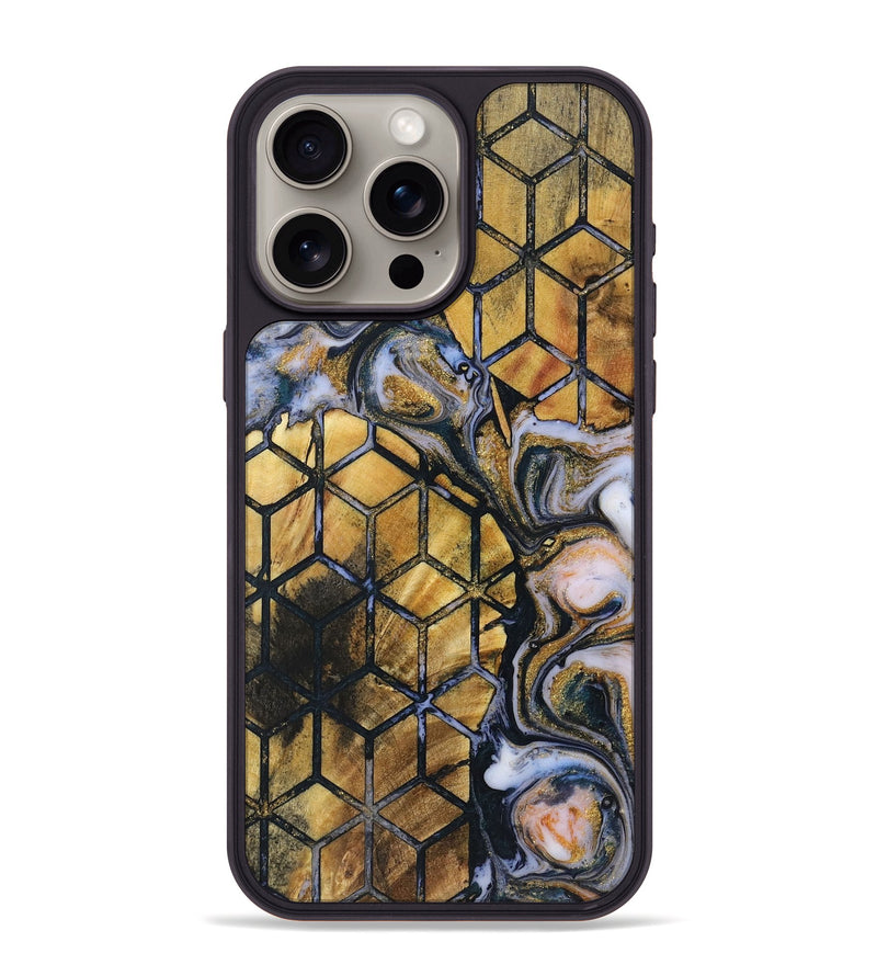 iPhone 15 Pro Max Wood+Resin Phone Case - Gabrielle (Pattern, 719099)