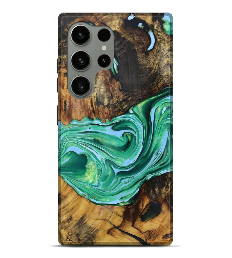 Galaxy S24 Ultra Wood+Resin Live Edge Phone Case - Ariana (Green, 719290)