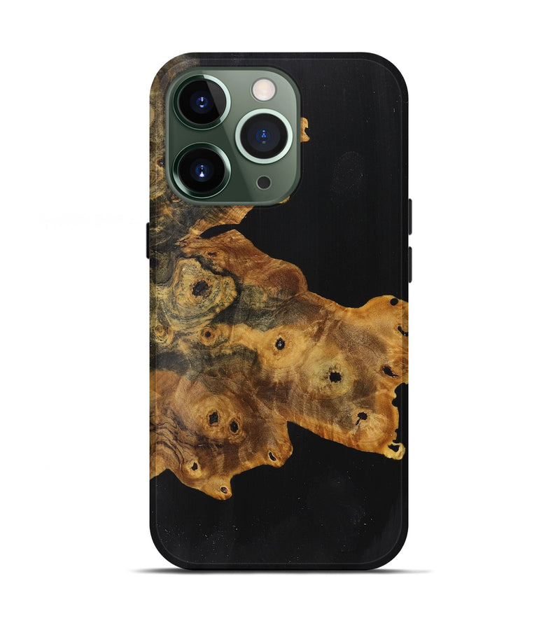 iPhone 13 Pro Wood+Resin Live Edge Phone Case - London (Pure Black, 719295)