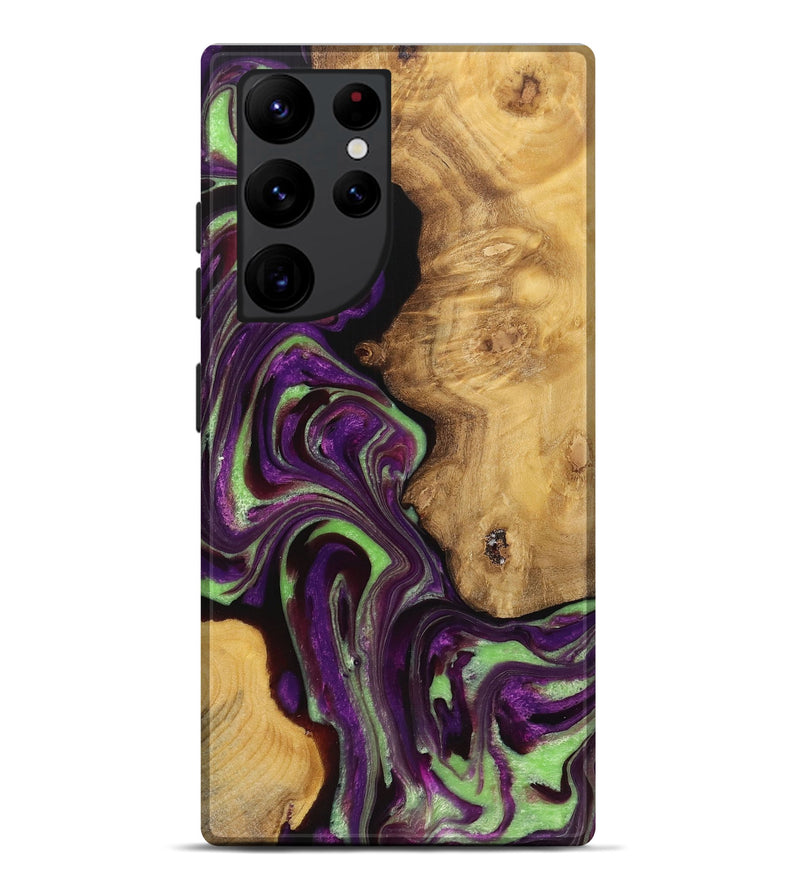 Galaxy S22 Ultra Wood+Resin Live Edge Phone Case - Mario (Purple, 719304)