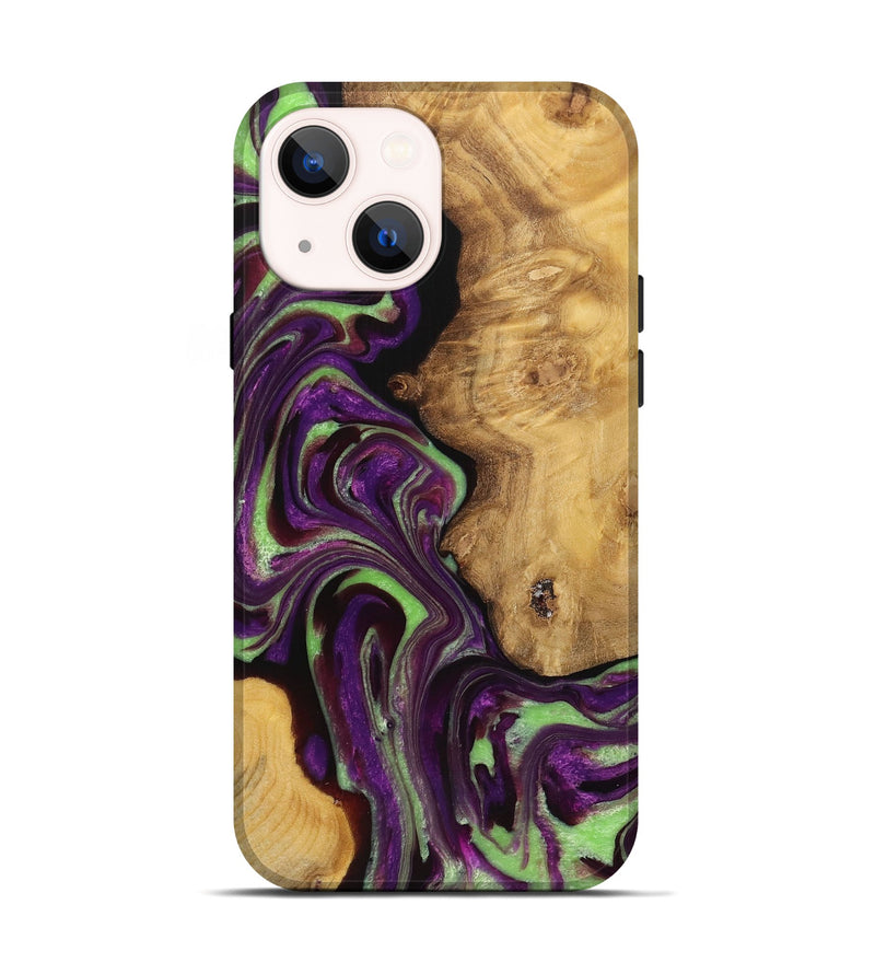 iPhone 14 Wood+Resin Live Edge Phone Case - Mario (Purple, 719304)