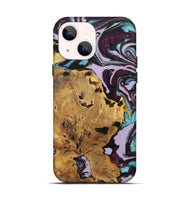 iPhone 14 Wood+Resin Live Edge Phone Case - Lynda (Purple, 719305)