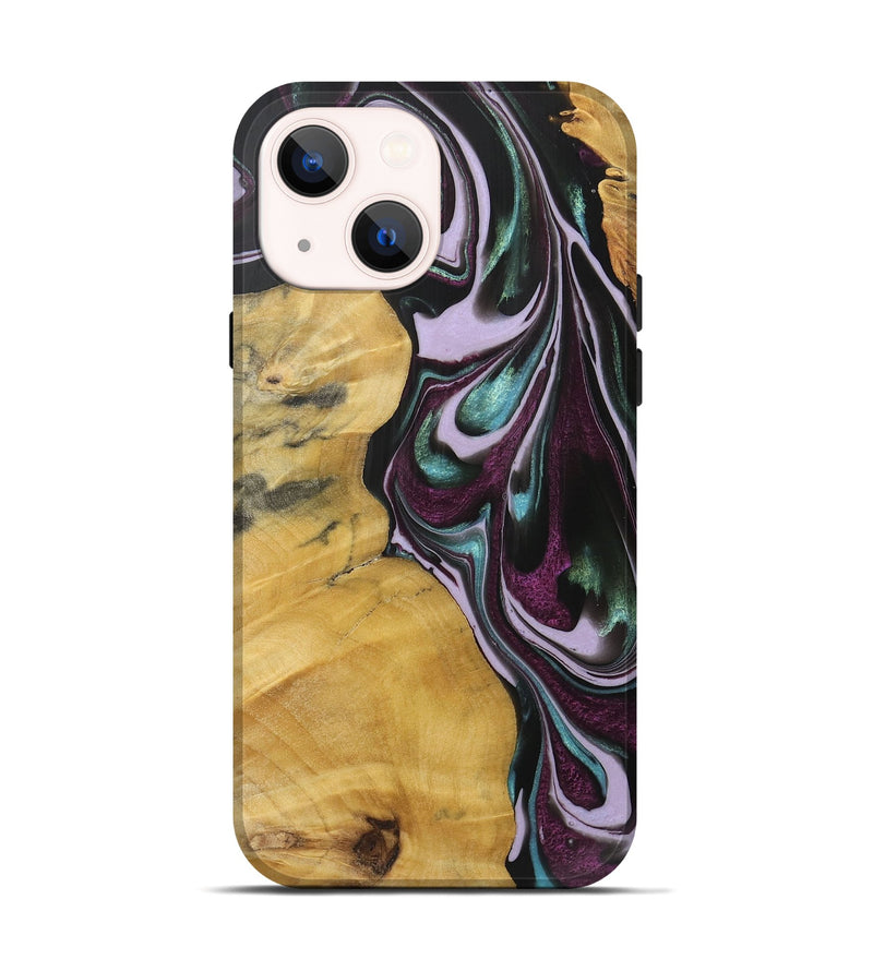 iPhone 14 Wood+Resin Live Edge Phone Case - Olivia (Purple, 719306)