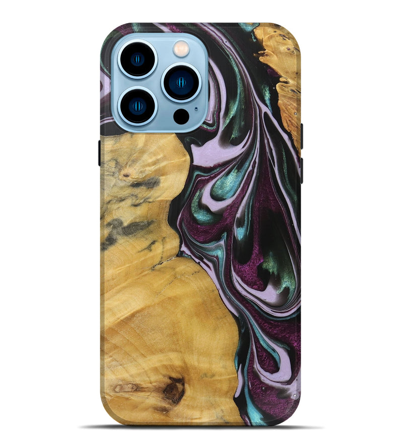 iPhone 14 Pro Max Wood+Resin Live Edge Phone Case - Olivia (Purple, 719306)