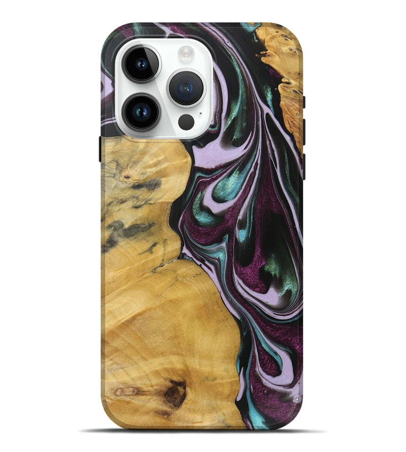 iPhone 15 Pro Max Wood+Resin Live Edge Phone Case - Olivia (Purple, 719306)