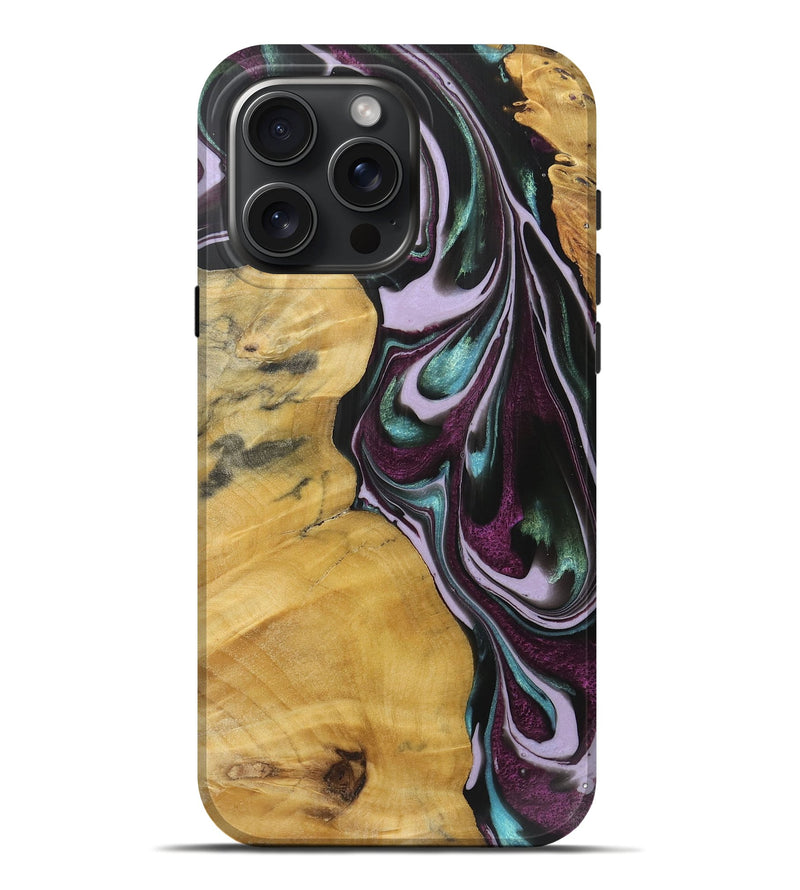 iPhone 16 Pro Max Wood+Resin Live Edge Phone Case - Olivia (Purple, 719306)