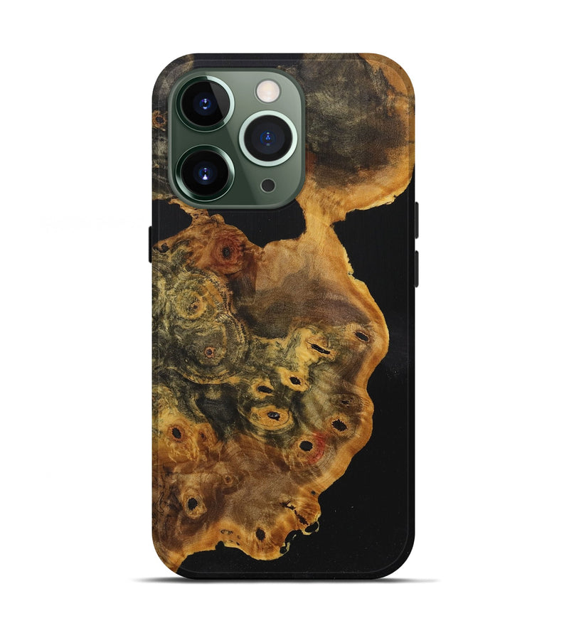 iPhone 13 Pro Wood+Resin Live Edge Phone Case - Prince (Pure Black, 719309)