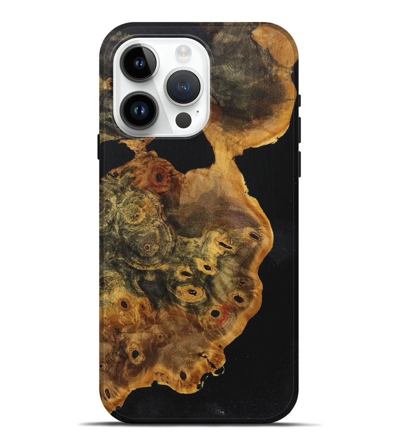 iPhone 15 Pro Max Wood+Resin Live Edge Phone Case - Prince (Pure Black, 719309)