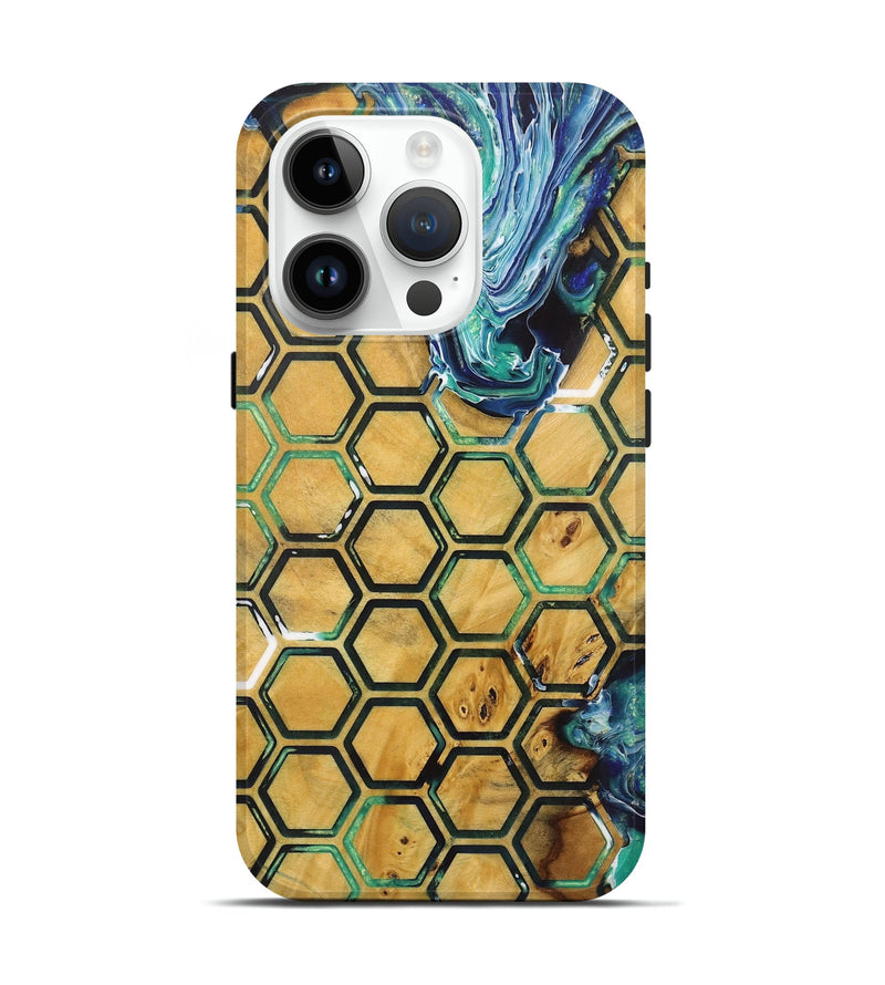 iPhone 15 Pro Wood+Resin Live Edge Phone Case - Margot (Pattern, 719312)