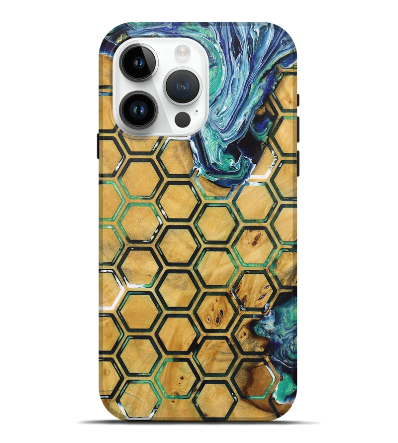 iPhone 15 Pro Max Wood+Resin Live Edge Phone Case - Margot (Pattern, 719312)