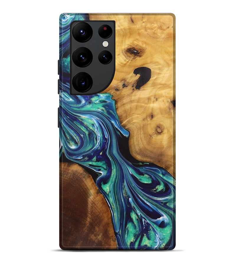 Galaxy S22 Ultra Wood+Resin Live Edge Phone Case - Milo (Blue, 719313)