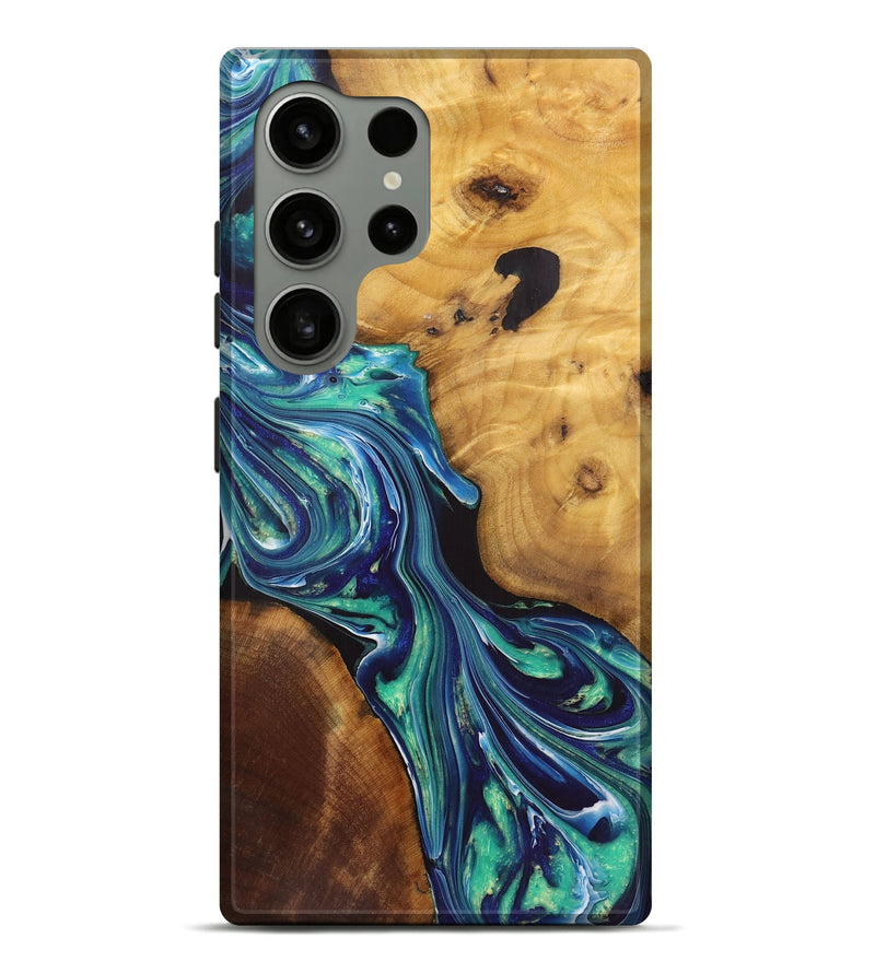 Galaxy S24 Ultra Wood+Resin Live Edge Phone Case - Milo (Blue, 719313)