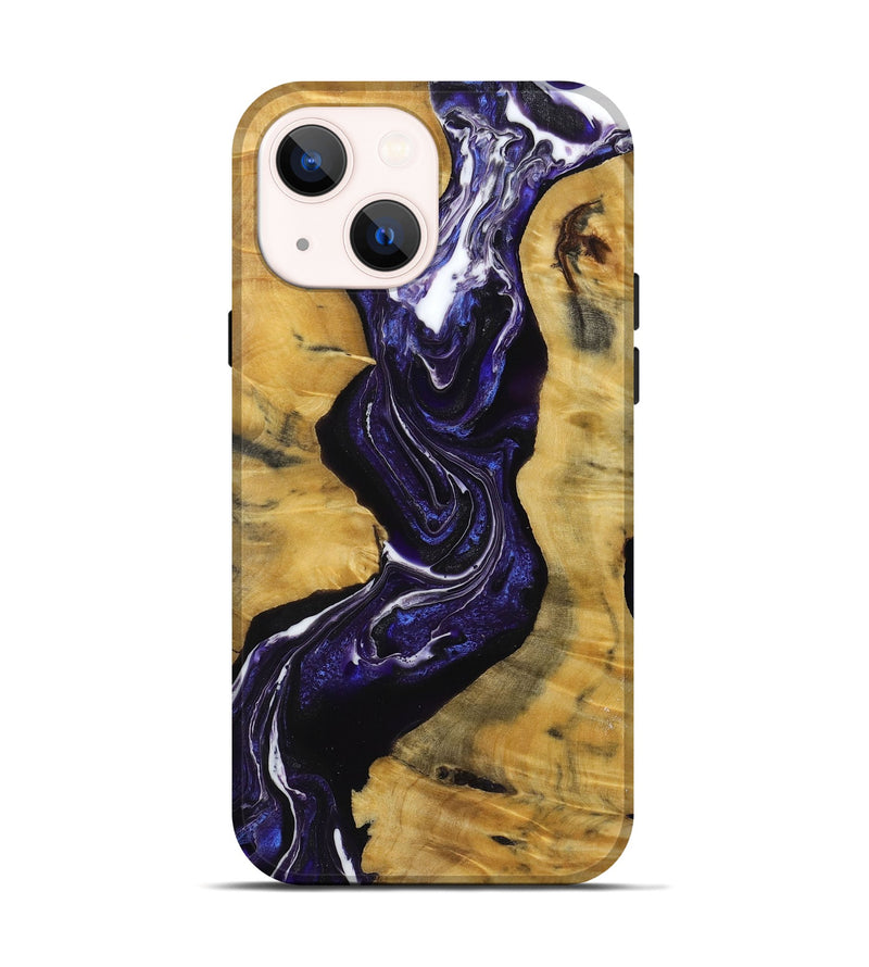 iPhone 14 Wood+Resin Live Edge Phone Case - Weston (Purple, 719314)