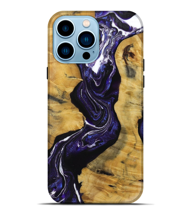 iPhone 14 Pro Max Wood+Resin Live Edge Phone Case - Weston (Purple, 719314)