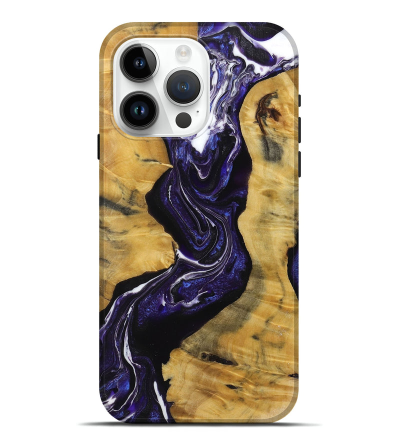 iPhone 15 Pro Max Wood+Resin Live Edge Phone Case - Weston (Purple, 719314)