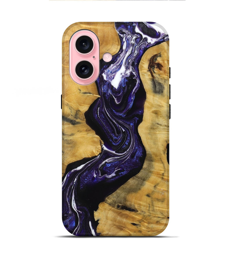 iPhone 16 Wood+Resin Live Edge Phone Case - Weston (Purple, 719314)