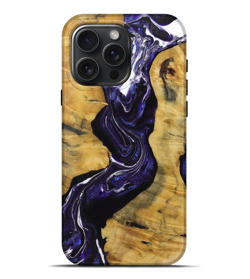 iPhone 16 Pro Max Wood+Resin Live Edge Phone Case - Weston (Purple, 719314)