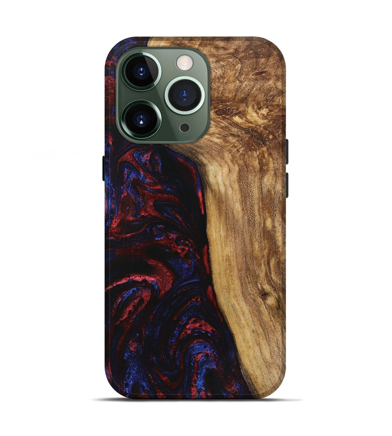 iPhone 13 Pro Wood+Resin Live Edge Phone Case - Raul (Red, 719317)